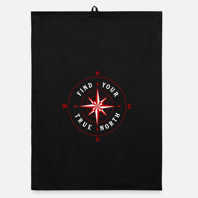 Find Your True North Compass Compass Rose Symbol Organic dish towel