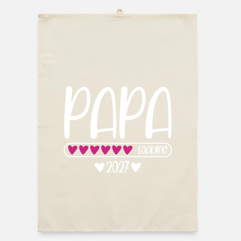 Papa 2027 loading Herzchen Ladebalken Organic Geschirrtuch