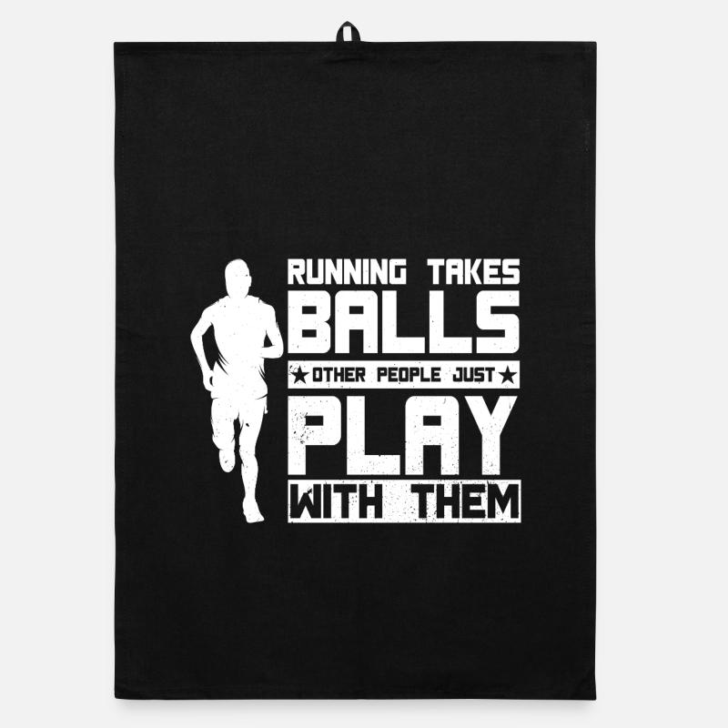 Coureur de marathon prend des ballons en courant Torchon bio