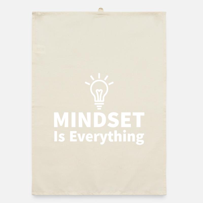 Mindset is everything Light bulb motivation success Organic dish towel