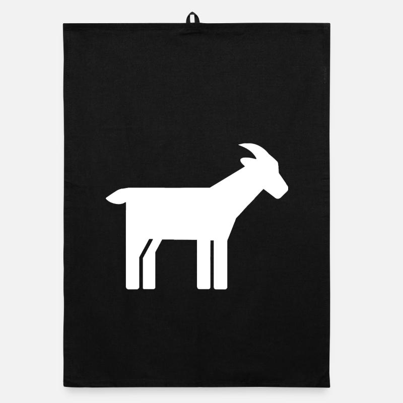Graphisme minimaliste de silhouette de chèvre Torchon bio