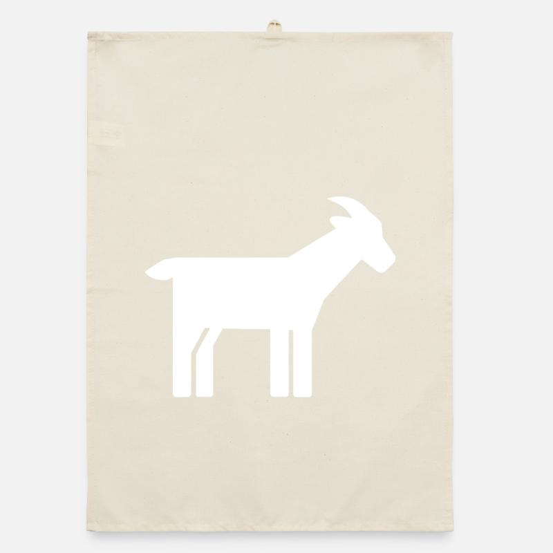 Graphisme minimaliste de silhouette de chèvre Torchon bio