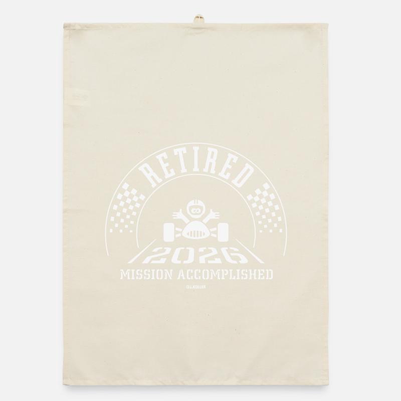 Retired 2026 – Mission Accomplished (Retiree / W) Organic dish towel