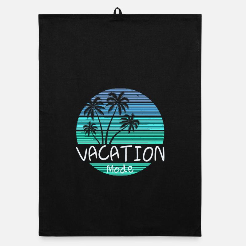 Mode de vacances Palmiers rétro, Sunset Beach Torchon bio