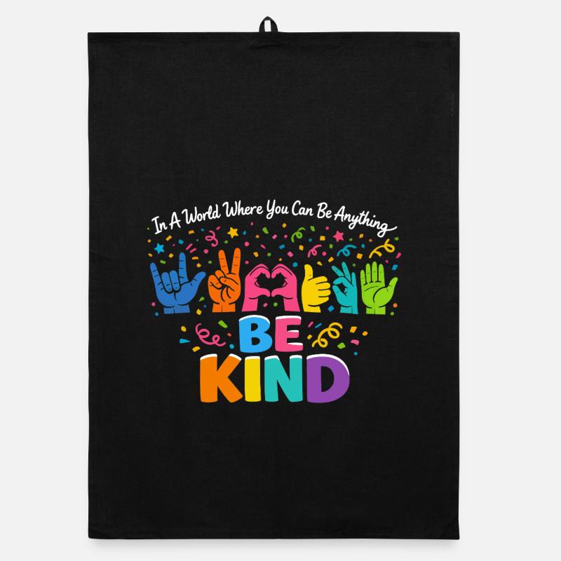 Be Kind Sign Language Inclusive Organic dish towel
