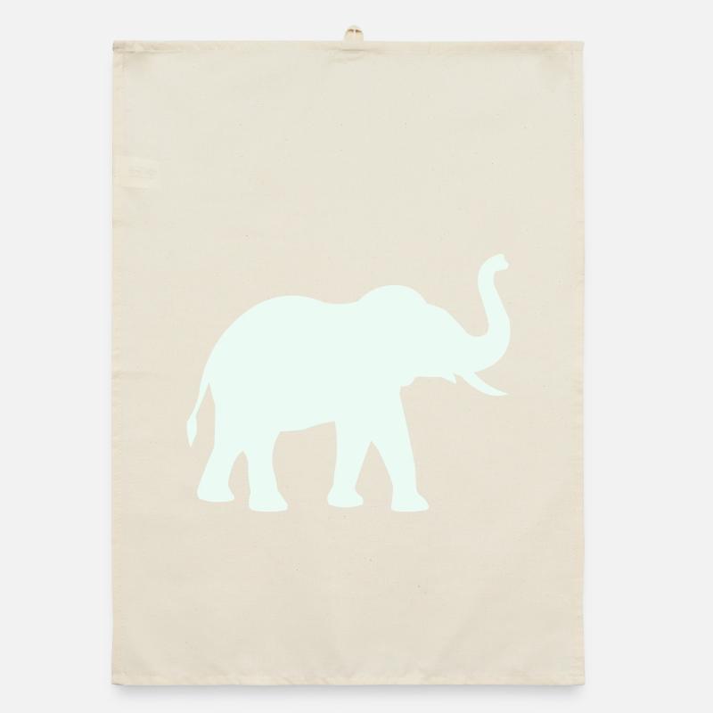 Elephant Silhouette Mint Pastel Organic dish towel