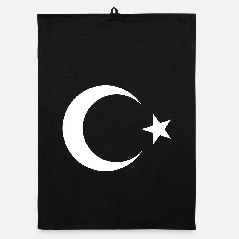 Turkish flag black Organic dish towel