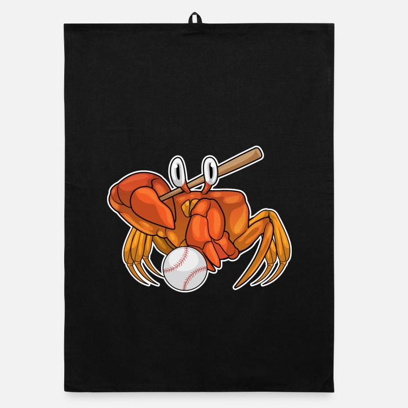 Crab Baseball Baseball Bat Organic dish towel
