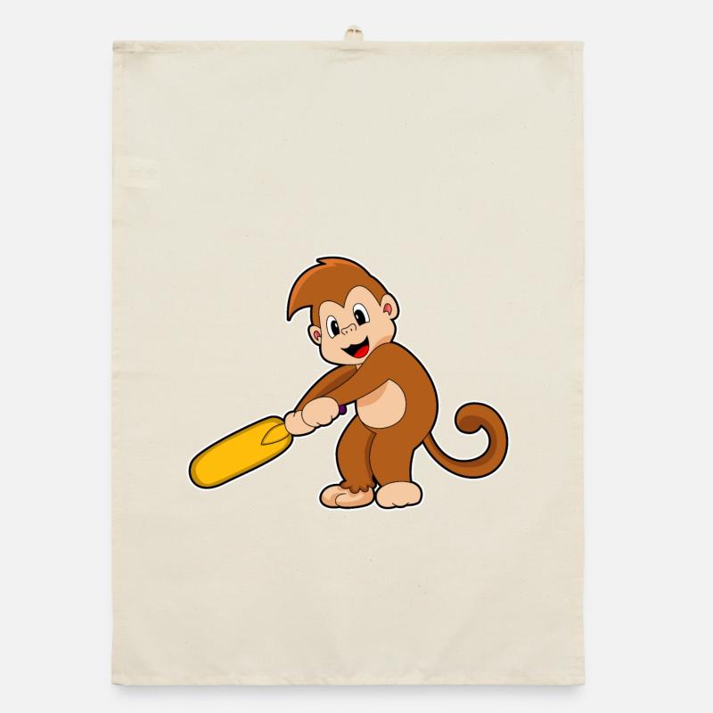 Monkey Cricket Cricket Bat Torchon bio