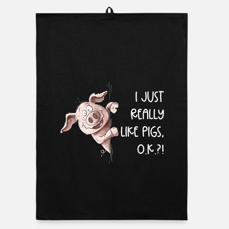 I Just Really Like Pigs Schwein Wutzchen Organic Geschirrtuch