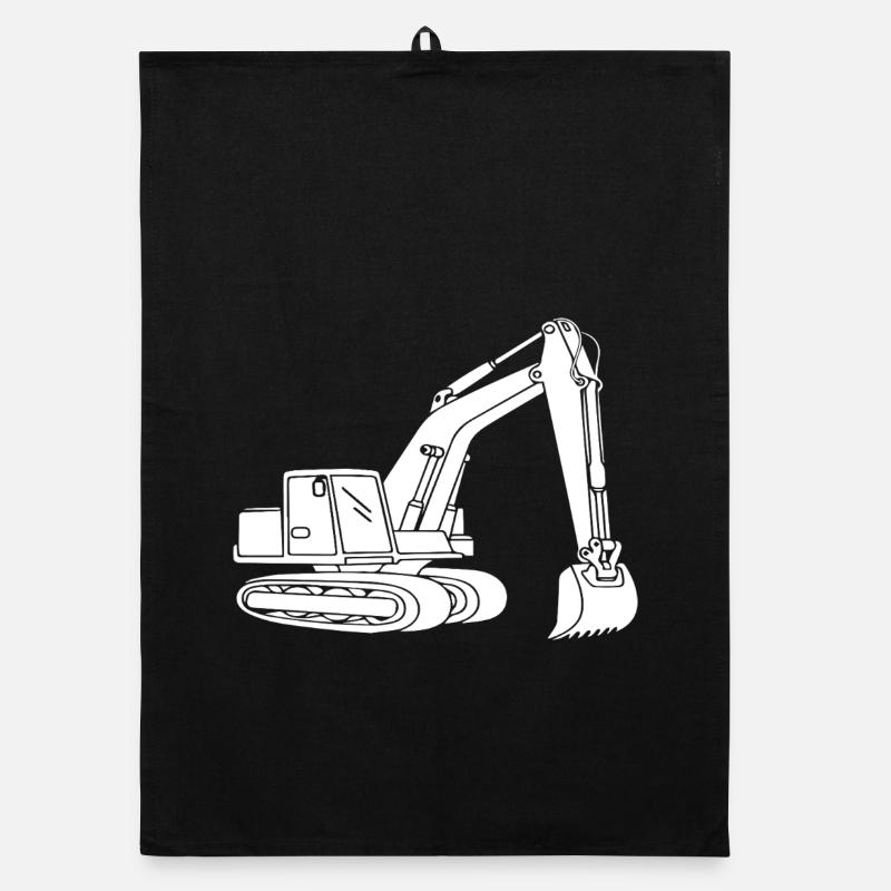 Excavator Silhouette Construction Equipment Operator Civil Engineering Organic dish towel