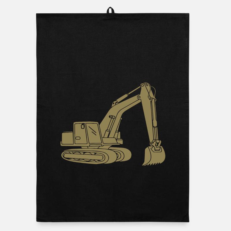 Excavator Silhouette Construction Equipment Operator Civil Engineering Organic dish towel