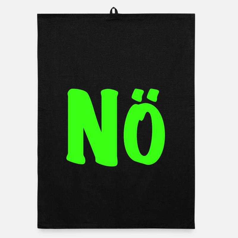 Non en vert fluo - Non - Non - Zéro désir Torchon bio