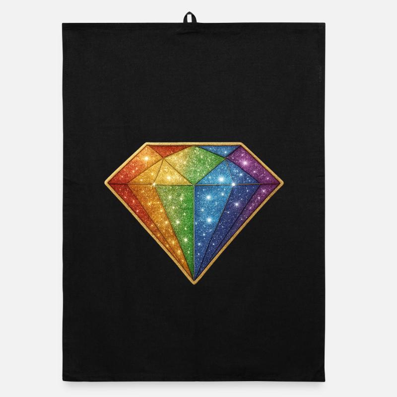 Diamant scintillant arc-en-ciel Torchon bio