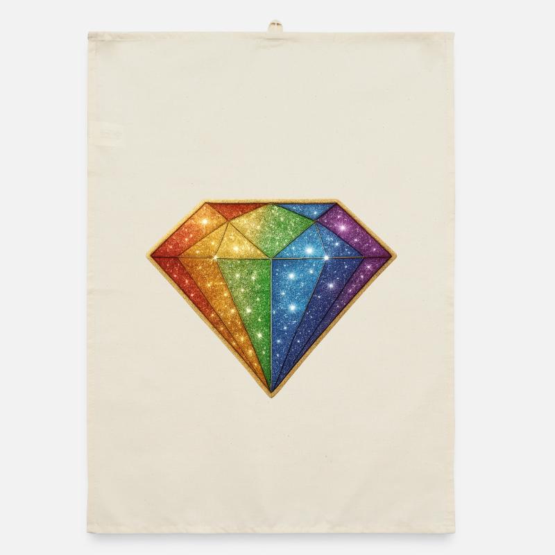 Rainbow Glitter Diamond Organic dish towel