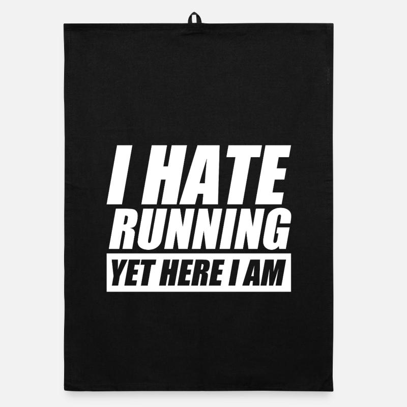 I hate running lustiges Lauf Joggen Läufer Organic Geschirrtuch