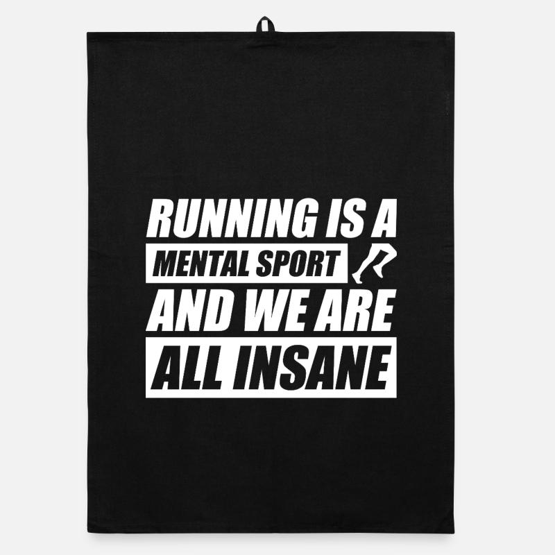 Running is a mental sport funny jogging runner Organic dish towel