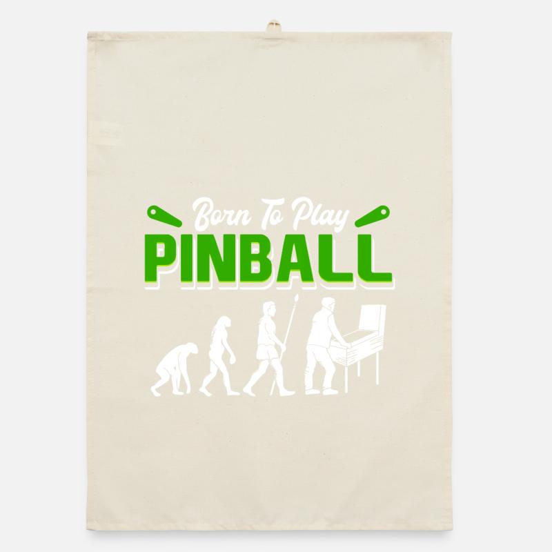 Born to Play Pinball Retro Evolution Arcade Design Organic dish towel