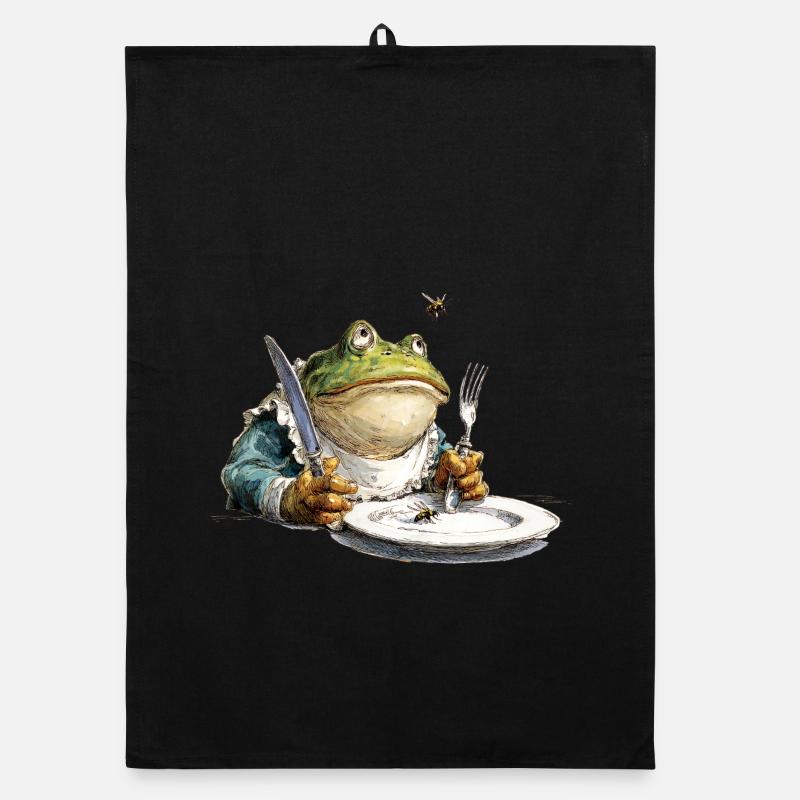 Küchen Frosch mit Teller Organic Geschirrtuch