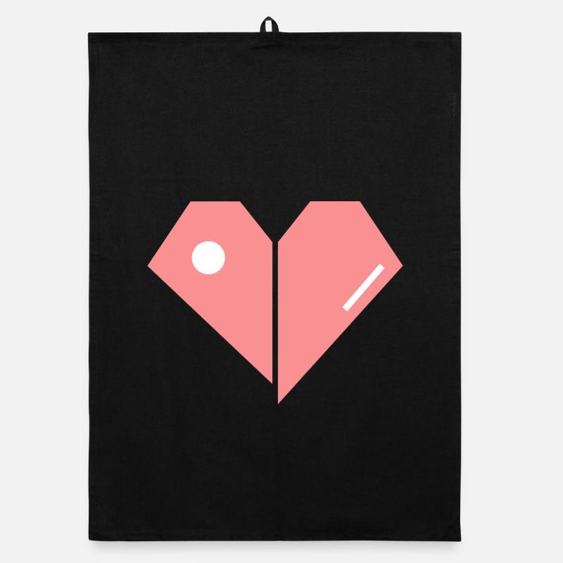 Broken Pink Heart – Abstract Shape Organic dish towel