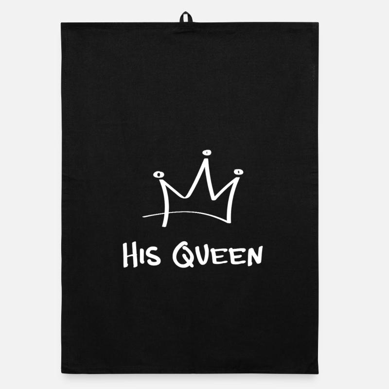Her King – His Queen | Zeitloses Paar Statement Organic Geschirrtuch