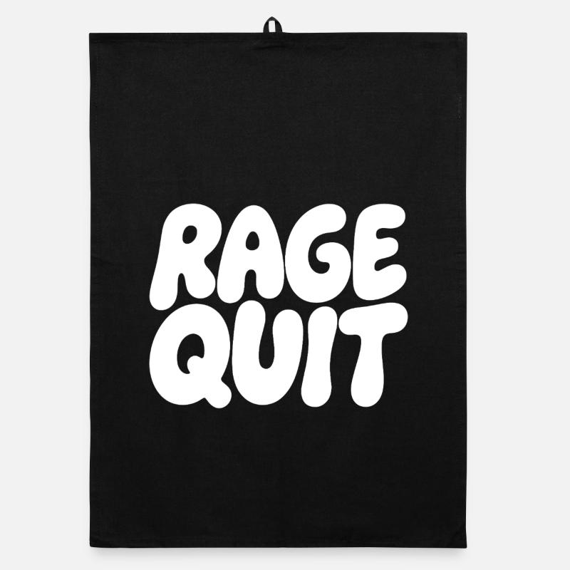 Rage Quit Bubble Schrift Organic Geschirrtuch