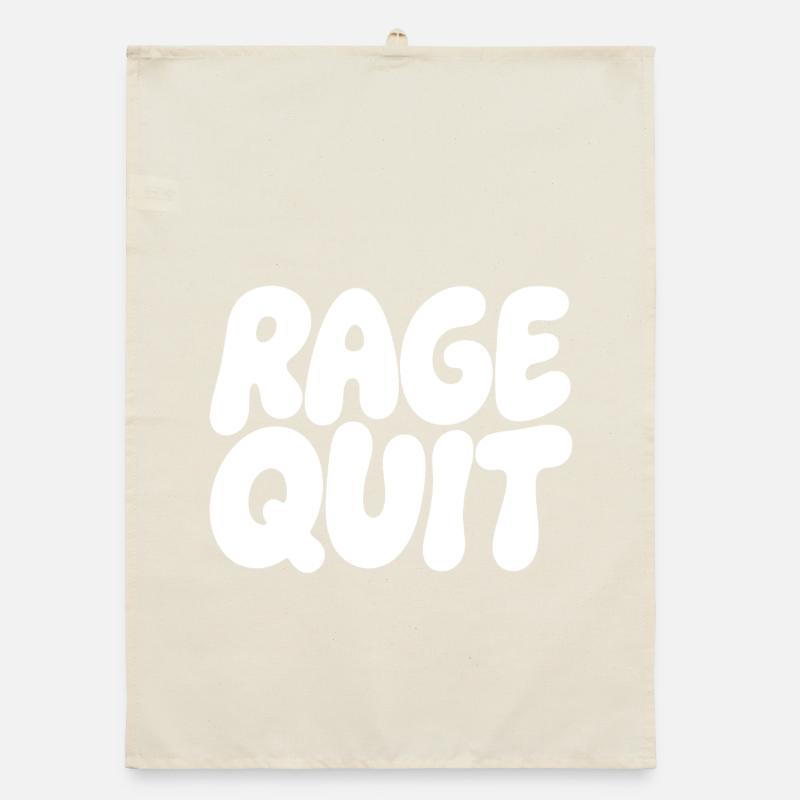Rage Quit Bubble Font Organic dish towel