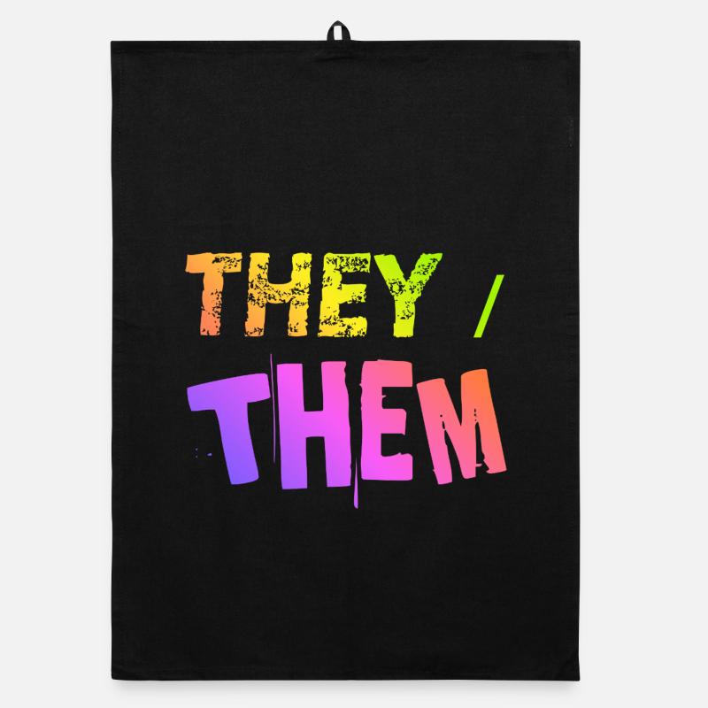 they / them gift idea LGBTQ+ nonbinary pronouns Organic dish towel