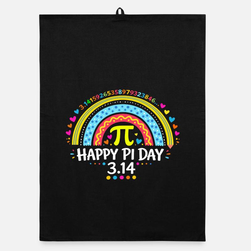 Happy Pi Day Rainbow - Cadeau Prof de Maths & Écol Torchon bio