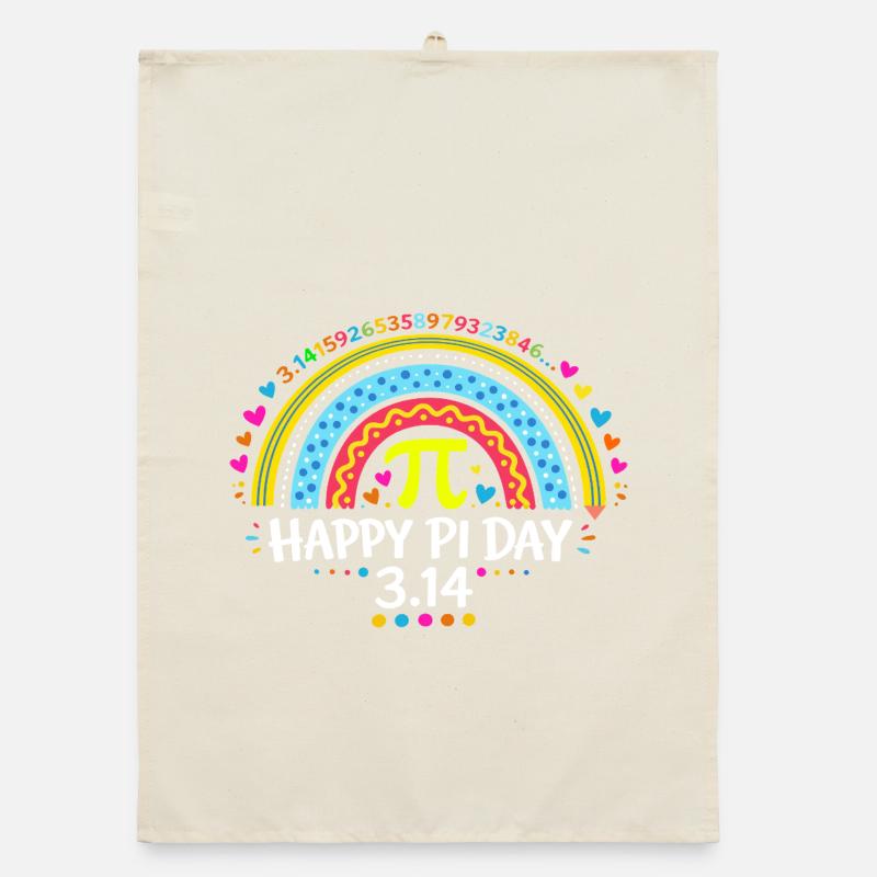 Happy Pi Day Rainbow - Cadeau Prof de Maths & Écol Torchon bio