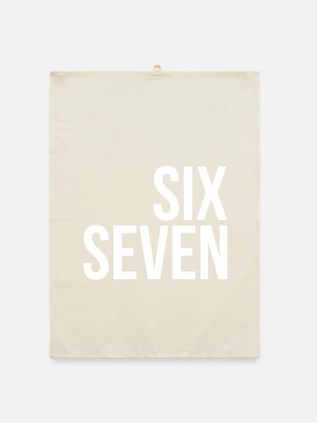 67 "six seven" text - Organic dish towel - nature - Front