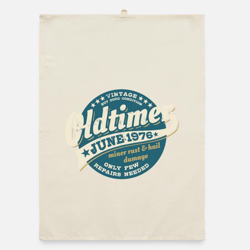 Oldtimer Juni 1976 | Geburtstag Geschenk Organic Geschirrtuch