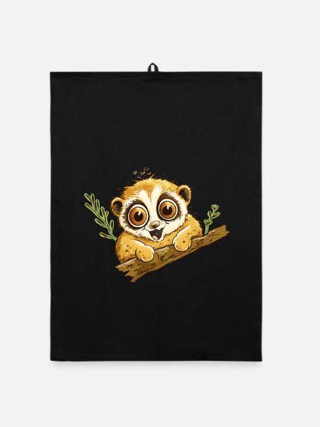 Plumplori Cartoon Wildtier Zoo - Organic Geschirrtuch - Schwarz - Vorne