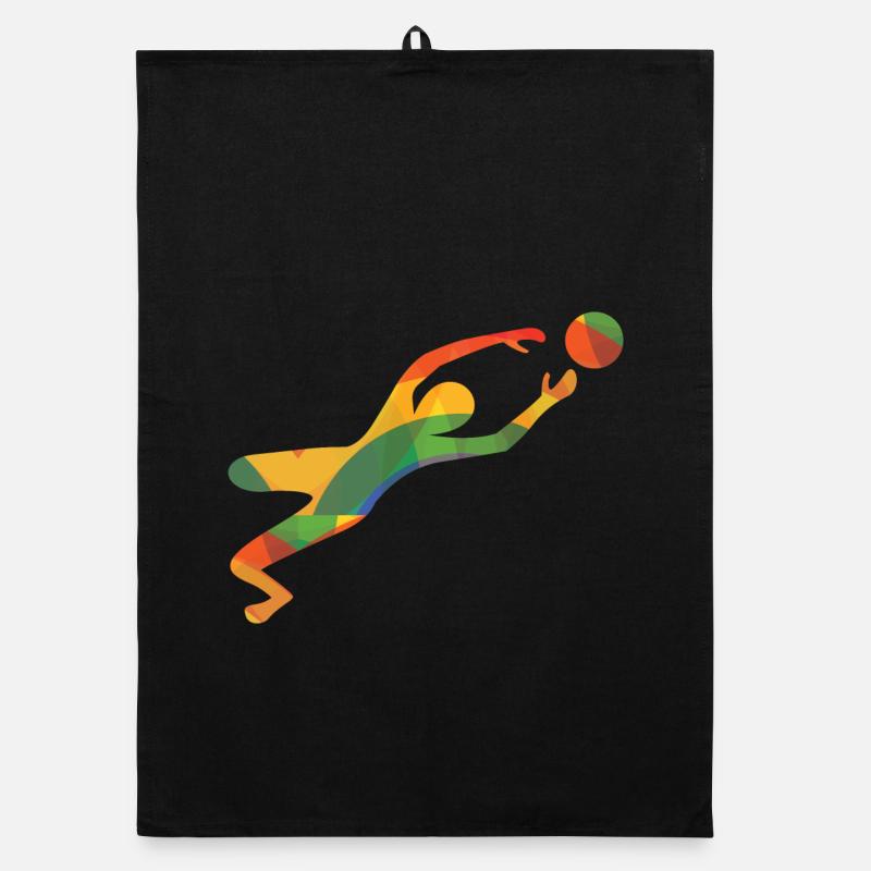 Farbiger Torwart Organic Geschirrtuch