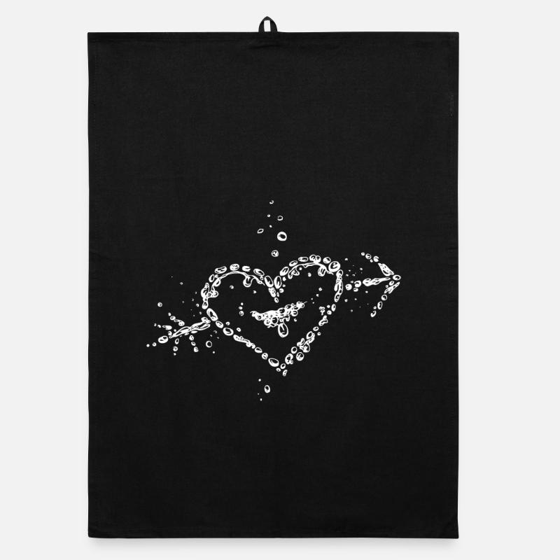 coeur avec une flèche de gouttes d'eau Torchon bio