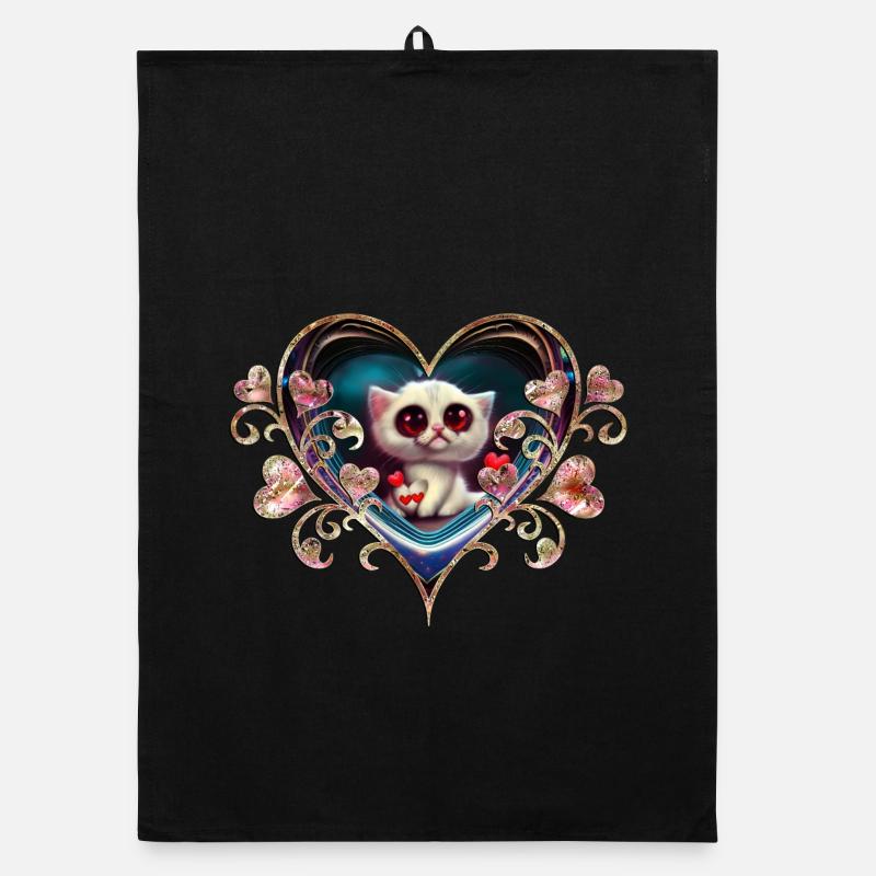 Chaton de la Saint-Valentin Torchon bio