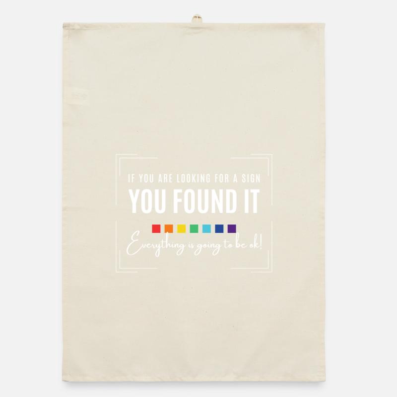 Waiting for a sign, everything will be alright, inspirational Organic dish towel