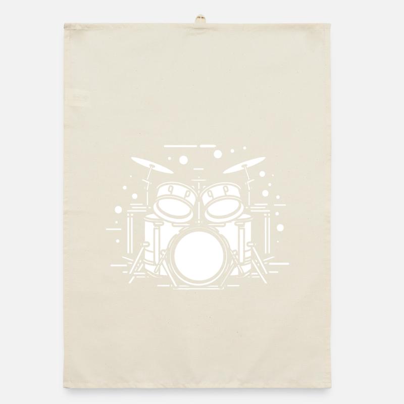 Drum Sketch Organic dish towel