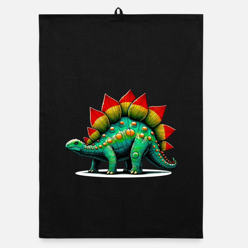Dinosaurier - Organic Geschirrtuch - Schwarz