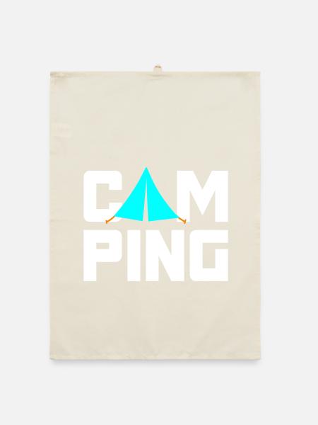 Camping Zelt Camper coole Quotes Van Life Outdoor - Organic Geschirrtuch - Natur - Vorne