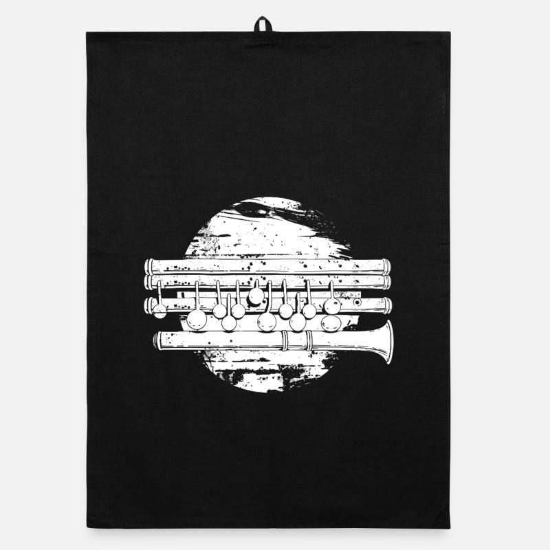 Flute Drawing Organic dish towel