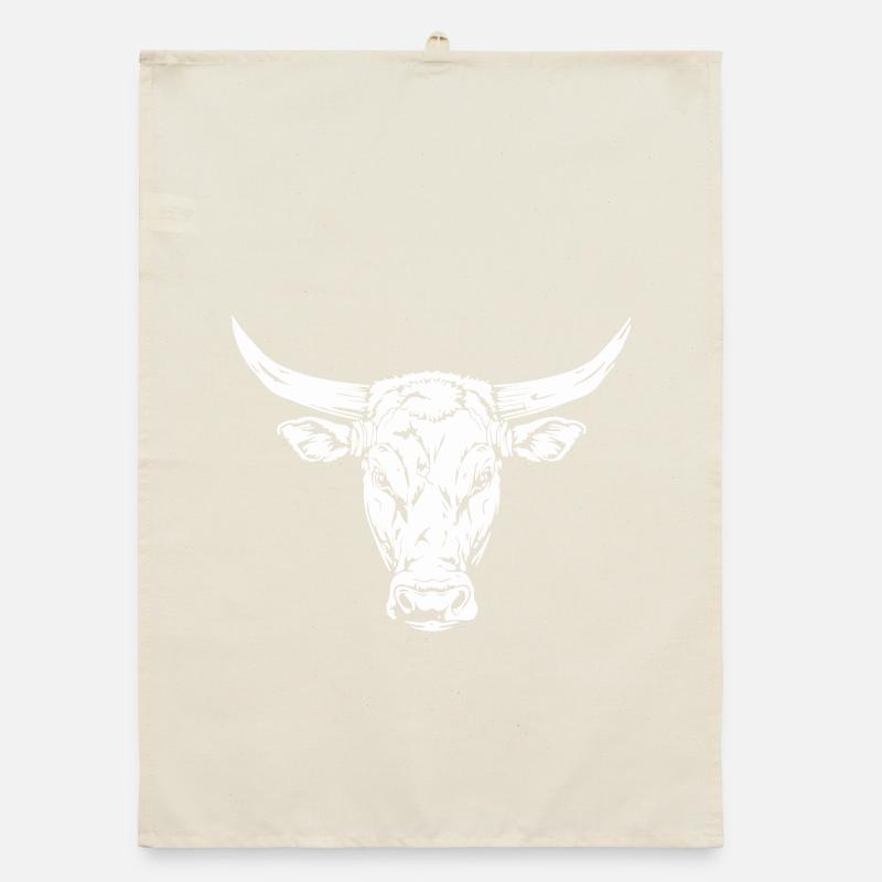 Conception de la silhouette de la tête de taureau Torchon bio