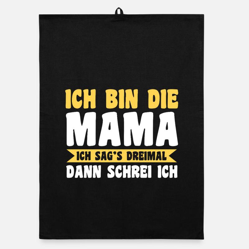 Mutter Team Mama - Organic Geschirrtuch - Schwarz