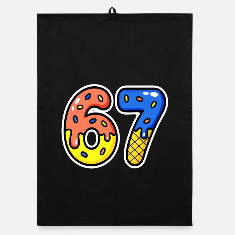 Sixty-seven, 67, 6, 7 Organic dish towel