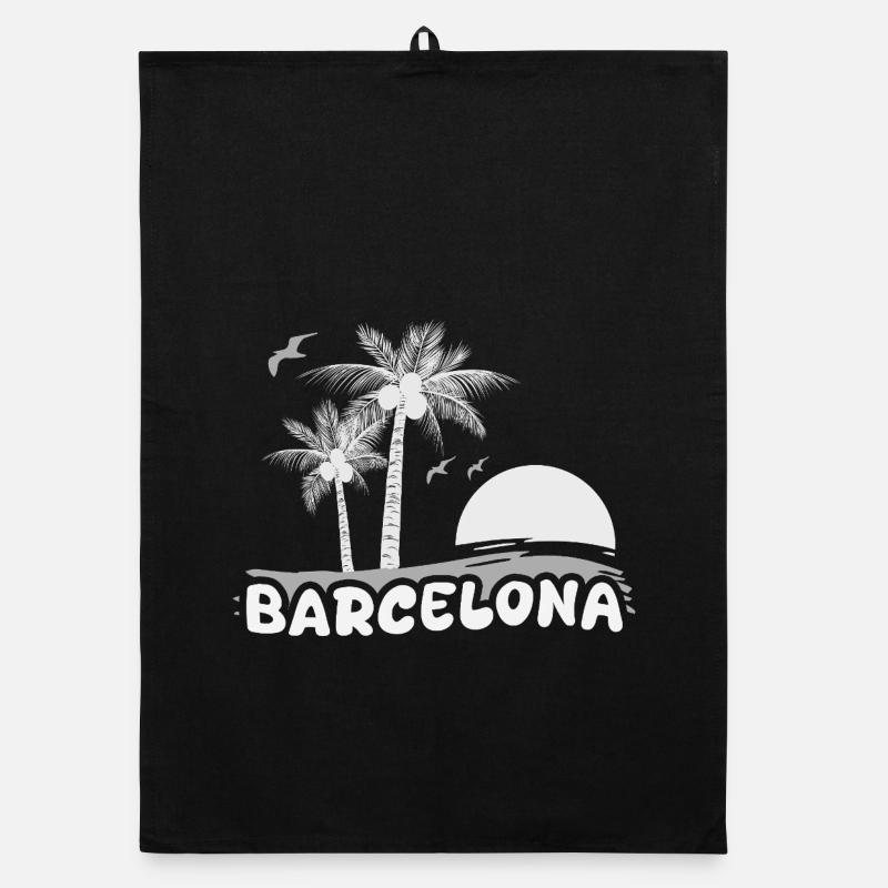 Barcelone comme plage Torchon bio