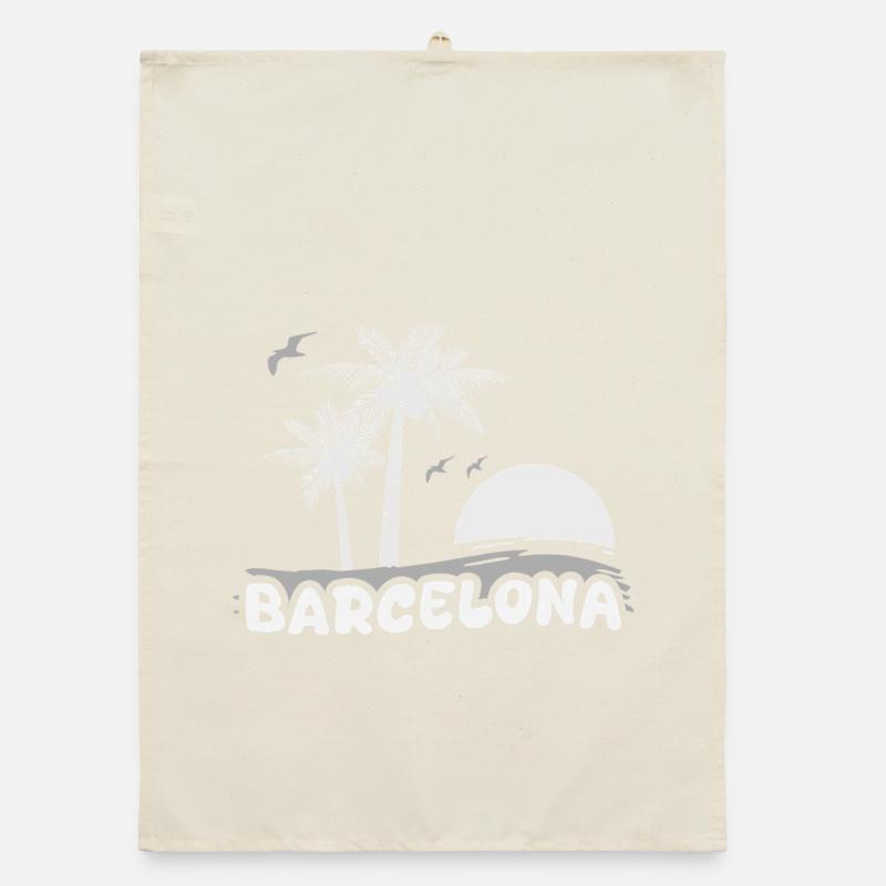 Barcelone comme plage Torchon bio