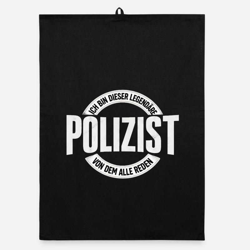 Legendärer Polizist - Organic Geschirrtuch - Schwarz