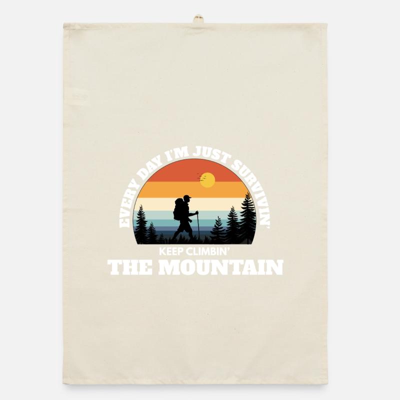 Weiter den Berg erklimmen – Deep Adventure Sunset Organic Geschirrtuch