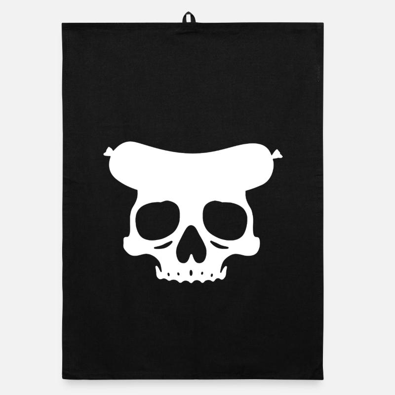 Sausage Skull Organic dish towel
