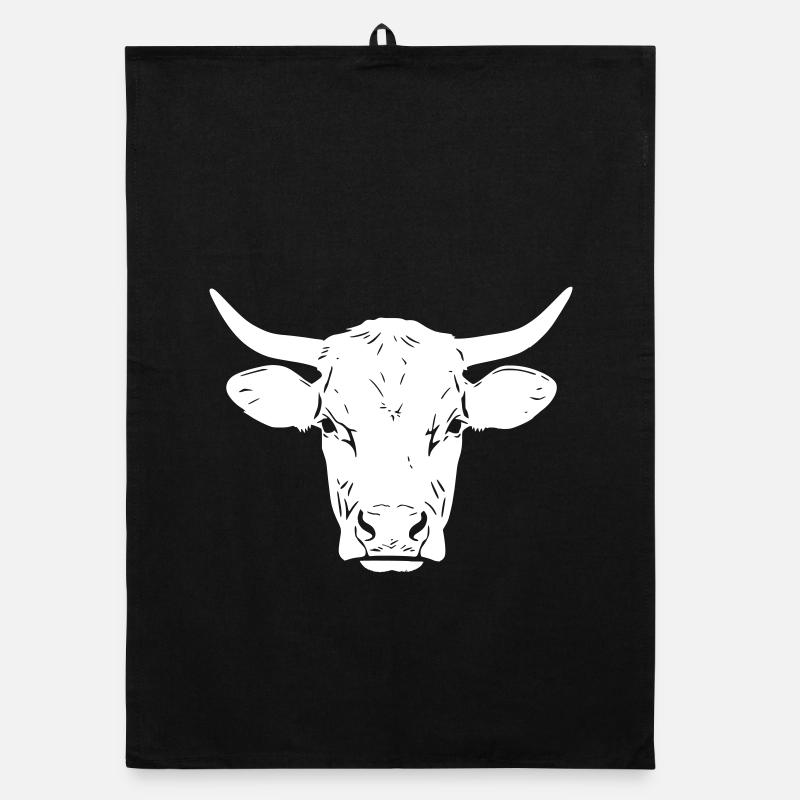 Stier Kopf Bulle Portrait Realistisch Organic Geschirrtuch